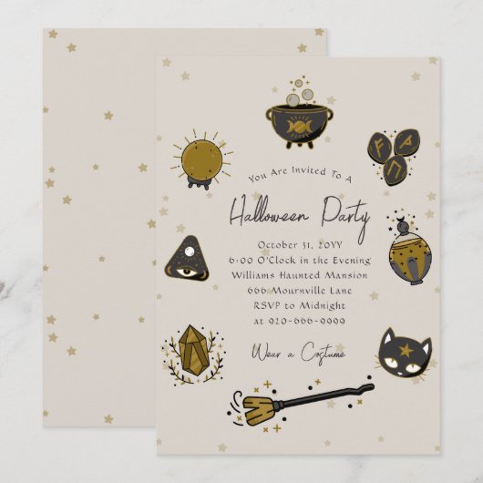 Invitation à la fête d'Halloween adulte de cuisine (Devant / Derrière)