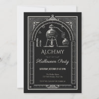 Invitation à la fête d'Halloween Alchimie sur tabl