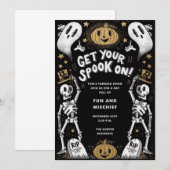 Invitation à la fête d'Halloween amusante et effra (Devant / Derrière)