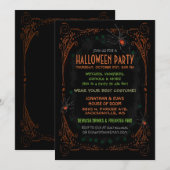 Invitation à la fête d'Halloween - Araignées d'Ora (Devant / Derrière)