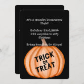 invitation à la fête d'halloween avec citrouille e (Devant / Derrière)