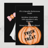 invitation à la fête d'halloween avec citrouille e (Devant / Derrière)