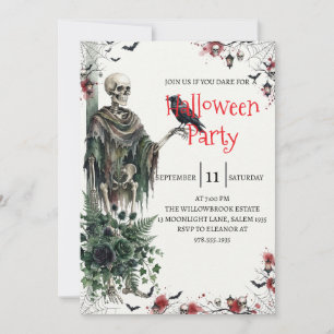 Invitation à la fête d'Halloween avec un homme squ