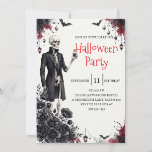 Invitation à la fête d'Halloween avec un homme squ