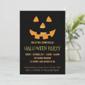 Invitation à la fête d'Halloween avec visage citro (Debout devant)