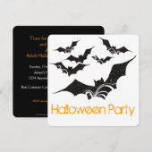 Invitation à la fête d'Halloween Bats volants (Devant / Derrière)