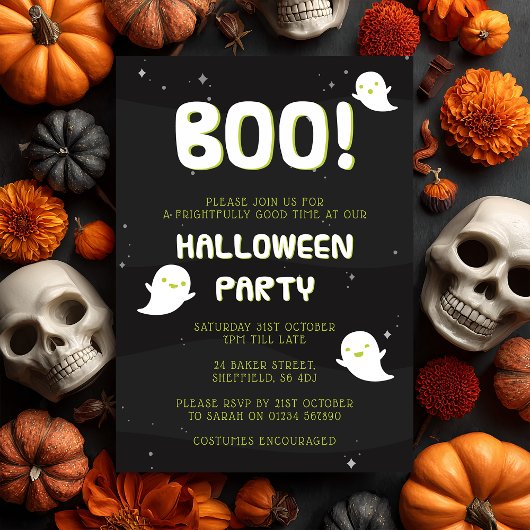 Invitation à la fête d'Halloween - Boo !