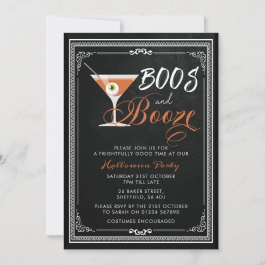 Invitation à la fête d'Halloween - boos et boots (Devant)