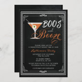 Invitation à la fête d'Halloween - boos et boots (Devant / Derrière)