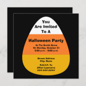 Invitation à la fête d'Halloween Candy Corn (Devant / Derrière)