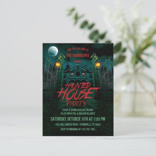 Invitation à la fête d'Halloween : citrouilles de  (Debout devant)