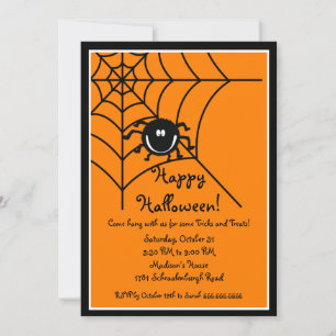Invitation à la fête d'Halloween Cute Sprider