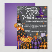 Invitation à la fête d'Halloween dans le Patch (Devant / Derrière)