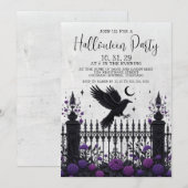 Invitation à la fête d'Halloween de clôture gothiq (Devant / Derrière)