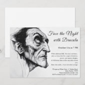 Invitation à la fête d'Halloween de Dracula Vampir (Devant / Derrière)