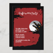 Invitation à la fête d'Halloween de éffrayant Hill (Devant / Derrière)