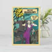 Invitation à la fête d'Halloween de Frankie & Mort (Debout devant)