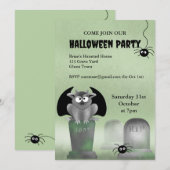Invitation à la fête d'Halloween de Gargouille (Devant / Derrière)