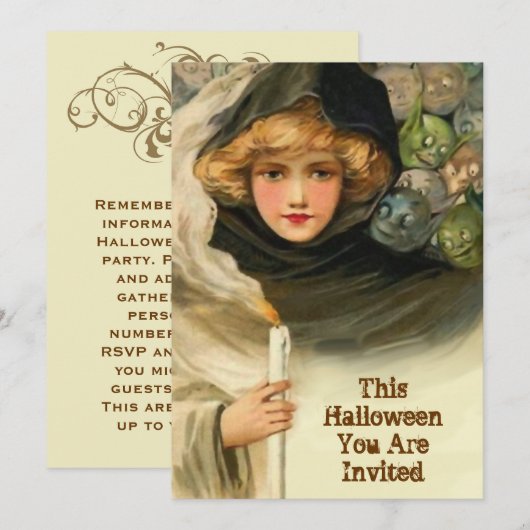 Invitation à la fête d'Halloween de Goblins Pékin (Devant / Derrière)