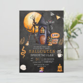 Invitation à la fête d'Halloween de la maison hant (Debout devant)