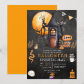 Invitation à la fête d'Halloween de la maison hant (Devant / Derrière)