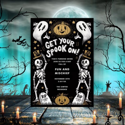 Invitation à la fête d'Halloween de la maison hant