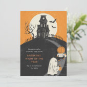 Invitation à la fête d'Halloween de la maison hant (Debout devant)