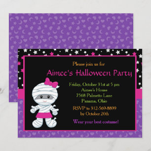 Invitation à la fête d'Halloween de la mignonne fi