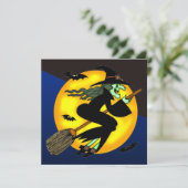 Invitation à la fête d'Halloween de la sorcière (Debout devant)