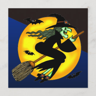 Invitation à la fête d'Halloween de la sorcière