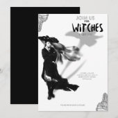 Invitation à la fête d'Halloween de la sorcière en (Devant / Derrière)