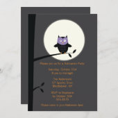 Invitation à la fête d'Halloween de Owl (Devant / Derrière)