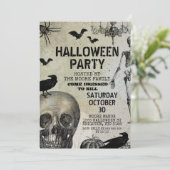 Invitation à la fête d'Halloween de Scull Crow Bat (Debout devant)