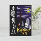 Invitation à la fête d'Halloween de Skeleton (Debout devant)