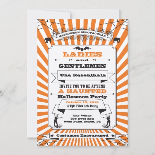 Invitation à la fête d'Halloween de Steampunk (Devant)