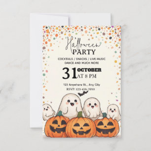 Invitation à la fête d'Halloween de style Kawaii -