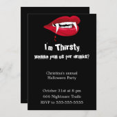 Invitation à la fête d'Halloween de Thirsty Vampir (Devant / Derrière)