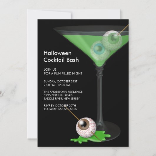 Invitation à la fête d'Halloween Déplaisante (Devant)
