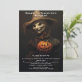 Invitation à la fête d'Halloween d'épouvantail eff (Debout devant)