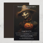 Invitation à la fête d'Halloween d'épouvantail eff (Devant / Derrière)