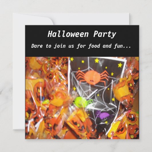 Invitation à la fête d'Halloween des araignées et (Devant)