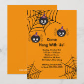 Invitation à la fête d'Halloween des araignées mûr (Devant / Derrière)