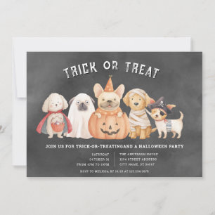 Invitation à la fête d'Halloween des chiots pour u