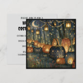 Invitation à la fête d'Halloween des citrouilles e (Devant / Derrière)