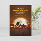 Invitation à la fête d'Halloween des citrouilles s (Debout devant)