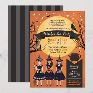 Invitation à la fête d'Halloween des sorcières