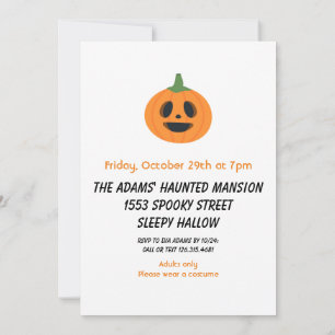 Invitation à la fête d'Halloween d'orange noir pou