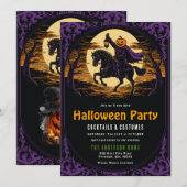 Invitation à la fête d'Halloween du cavalier à têt (Devant / Derrière)