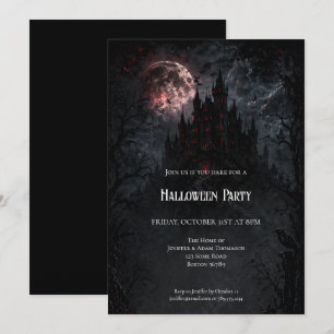 Invitation à la fête d'Halloween du château hanté