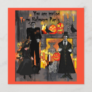 Invitation à la fête d'Halloween du manoir hanté